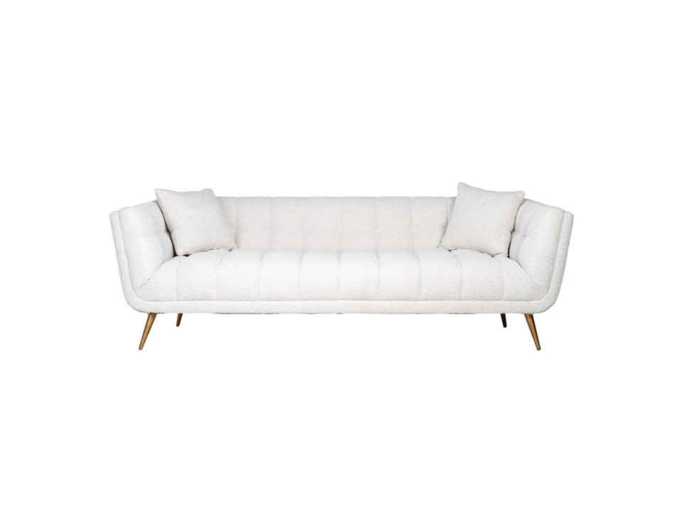 RICHMOND sofa HUXLEY BOUCLE - biała, szczotkowane złoto - Richmond Interiors